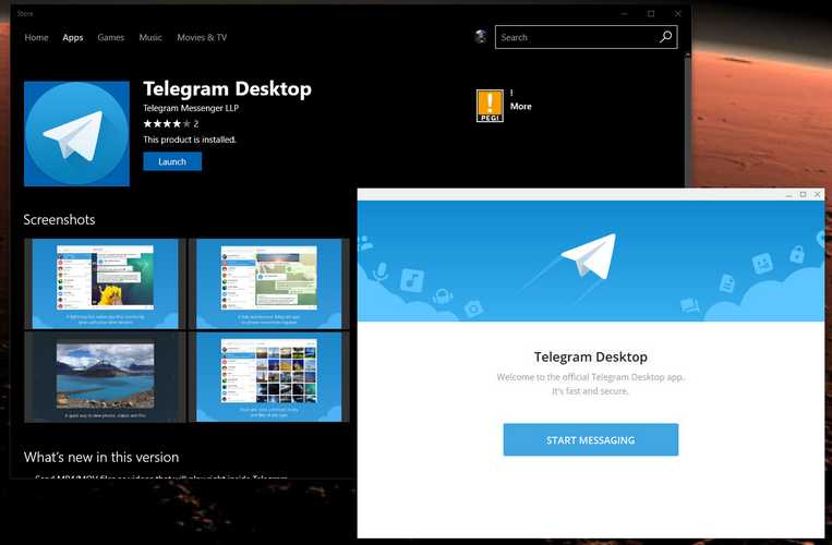 Telegram pour PC Windows 2